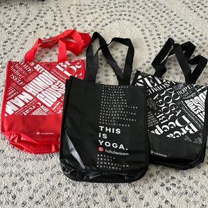 Lululemon reusable tote bag bundle of 3 small bags